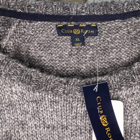 Club Room Sweater XL Men's Knit Colorblock Crewneck Charcoal Heather Gray Career - Picture 7 of 7